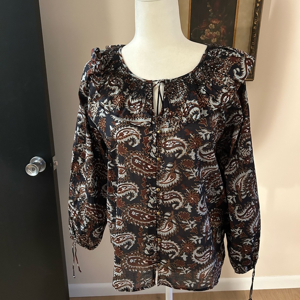 Women's Paisley Print Blouse by cleobella. ladies M new with tags